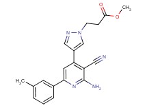 methyl 3-{4-[2-amino-3-cyano-6-(3-methylphenyl)pyridin-4-yl]-1H-pyrazol-1-yl}propanoate