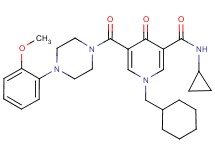 1-(cyclohexylmethyl)-N-cyclopropyl-5-{[4-(2-methoxyphenyl)-1-piperazinyl]carbonyl}-4-oxo-1,4-dihydro-3-pyridinecarboxamide