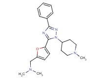 N,N-dimethyl-1-{5-[1-(1-methylpiperidin-4-yl)-3-phenyl-1H-1,2,4-triazol-5-yl]-2-furyl}methanamine
