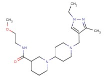 1'-[(1-ethyl-3-methyl-1H-pyrazol-4-yl)methyl]-N-(2-methoxyethyl)-1,4'-bipiperidine-3-carboxamide