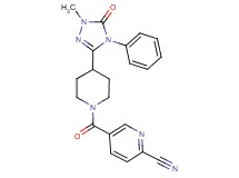5-{[4-(1-methyl-5-oxo-4-phenyl-4,5-dihydro-1H-1,2,4-triazol-3-yl)piperidin-1-yl]carbonyl}pyridine-2-carbonitrile