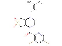 (4aS*,7aR*)-1-[(3,5-difluoro-2-pyridinyl)carbonyl]-4-(3-methyl-2-buten-1-yl)octahydrothieno[3,4-b]pyrazine 6,6-dioxide