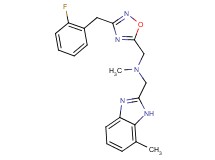 1-[3-(2-fluorobenzyl)-1,2,4-oxadiazol-5-yl]-N-methyl-N-[(7-methyl-1H-benzimidazol-2-yl)methyl]methanamine
