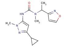 N'-(3-cyclopropyl-1-methyl-1H-pyrazol-5-yl)-N-(1-isoxazol-3-ylethyl)-N-methylurea