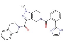2-({5-[2-(1H-imidazol-2-yl)benzoyl]-1-methyl-4,5,6,7-tetrahydro-1H-pyrazolo[4,3-c]pyridin-3-yl}carbonyl)-1,2,3,4-tetrahydroisoquinoline