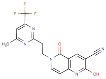 2-hydroxy-6-{2-[4-methyl-6-(trifluoromethyl)-2-pyrimidinyl]ethyl}-5-oxo-5,6-dihydro-1,6-naphthyridine-3-carbonitrile