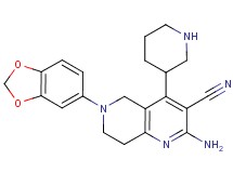 2-amino-6-(1,3-benzodioxol-5-yl)-4-(3-piperidinyl)-5,6,7,8-tetrahydro-1,6-naphthyridine-3-carbonitrile
