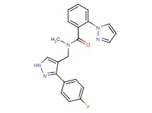 N-{[3-(4-fluorophenyl)-1H-pyrazol-4-yl]methyl}-N-methyl-2-(1H-pyrazol-1-yl)benzamide