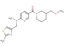 5-{[3-(methoxymethyl)-1-piperidinyl]carbonyl}-N-methyl-N-[(2-methyl-1,3-thiazol-4-yl)methyl]-2-pyridinamine