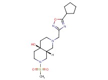 (4aR*,8aR*)-2-[(5-cyclopentyl-1,2,4-oxadiazol-3-yl)methyl]-7-(methylsulfonyl)octahydro-2,7-naphthyridin-4a(2H)-ol