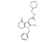 2-(1-benzyl-2-methyl-4-oxo-4,5,6,7-tetrahydro-1H-indol-3-yl)-N-(1,4-dioxan-2-ylmethyl)acetamide