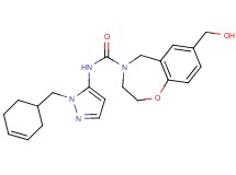 N-[1-(cyclohex-3-en-1-ylmethyl)-1H-pyrazol-5-yl]-7-(hydroxymethyl)-2,3-dihydro-1,4-benzoxazepine-4(5H)-carboxamide