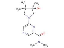 6-[(3R)-3-hydroxy-3,4,4-trimethyl-1-pyrrolidinyl]-N,N-dimethyl-2-pyrazinecarboxamide