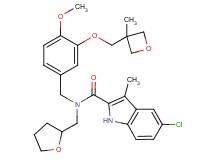 5-chloro-N-{4-methoxy-3-[(3-methyl-3-oxetanyl)methoxy]benzyl}-3-methyl-N-(tetrahydro-2-furanylmethyl)-1H-indole-2-carboxamide