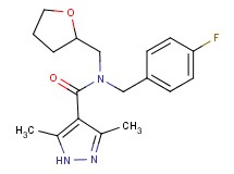 N-(4-fluorobenzyl)-3,5-dimethyl-N-(tetrahydrofuran-2-ylmethyl)-1H-pyrazole-4-carboxamide