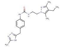N-[2-(4-ethyl-3,5-dimethyl-1H-pyrazol-1-yl)ethyl]-N'-{4-[(5-methyl-4H-1,2,4-triazol-3-yl)methyl]phenyl}urea
