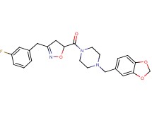 1-(1,3-benzodioxol-5-ylmethyl)-4-{[3-(3-fluorobenzyl)-4,5-dihydro-5-isoxazolyl]carbonyl}piperazine