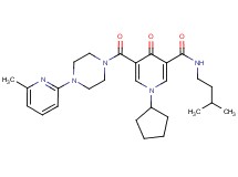 1-cyclopentyl-N-(3-methylbutyl)-5-{[4-(6-methyl-2-pyridinyl)-1-piperazinyl]carbonyl}-4-oxo-1,4-dihydro-3-pyridinecarboxamide