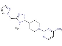 2-{4-[4-methyl-5-(1H-pyrazol-1-ylmethyl)-4H-1,2,4-triazol-3-yl]piperidin-1-yl}pyrimidin-4-amine
