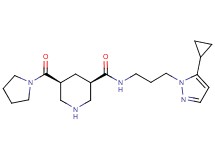 (3R*,5S*)-N-[3-(5-cyclopropyl-1H-pyrazol-1-yl)propyl]-5-(pyrrolidin-1-ylcarbonyl)piperidine-3-carboxamide