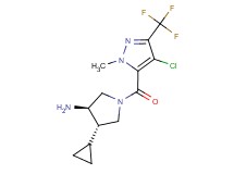 (3R*,4S*)-1-{[4-chloro-1-methyl-3-(trifluoromethyl)-1H-pyrazol-5-yl]carbonyl}-4-cyclopropylpyrrolidin-3-amine