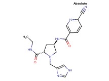 6-cyano-N-[(3R,5S)-5-[(ethylamino)carbonyl]-1-(1H-imidazol-4-ylmethyl)pyrrolidin-3-yl]nicotinamide