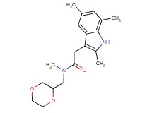 N-(1,4-dioxan-2-ylmethyl)-N-methyl-2-(2,5,7-trimethyl-1H-indol-3-yl)acetamide