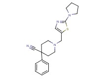 4-phenyl-1-[(2-pyrrolidin-1-yl-1,3-thiazol-5-yl)methyl]piperidine-4-carbonitrile