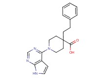 4-(2-phenylethyl)-1-(7H-pyrrolo[2,3-d]pyrimidin-4-yl)piperidine-4-carboxylic acid