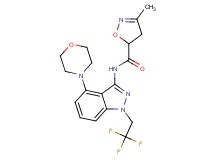 3-methyl-N-[4-morpholin-4-yl-1-(2,2,2-trifluoroethyl)-1H-indazol-3-yl]-4,5-dihydroisoxazole-5-carboxamide