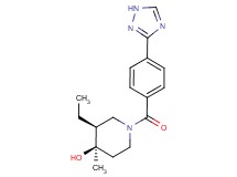 (3S*,4R*)-3-ethyl-4-methyl-1-[4-(1H-1,2,4-triazol-3-yl)benzoyl]piperidin-4-ol