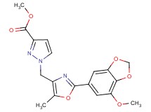 methyl 1-{[2-(7-methoxy-1,3-benzodioxol-5-yl)-5-methyl-1,3-oxazol-4-yl]methyl}-1H-pyrazole-3-carboxylate
