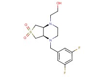 2-[(4aR*,7aS*)-4-(3,5-difluorobenzyl)-6,6-dioxidohexahydrothieno[3,4-b]pyrazin-1(2H)-yl]ethanol