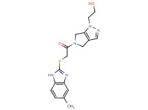 2-[5-{[(5-methyl-1H-benzimidazol-2-yl)thio]acetyl}-5,6-dihydropyrrolo[3,4-c]pyrazol-1(4H)-yl]ethanol