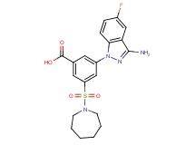 3-(3-amino-5-fluoro-1H-indazol-1-yl)-5-(azepan-1-ylsulfonyl)benzoic acid