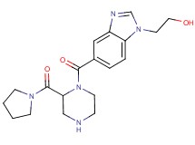 2-(5-{[2-(1-pyrrolidinylcarbonyl)-1-piperazinyl]carbonyl}-1H-benzimidazol-1-yl)ethanol