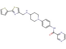 N-{4-[4-({[2-(2-thienyl)-1,3-thiazol-4-yl]methyl}amino)-1-piperidinyl]phenyl}-2-pyrazinecarboxamide