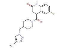 6-fluoro-4-({4-[(4-methyl-1H-pyrazol-1-yl)methyl]-1-piperidinyl}carbonyl)-3,4-dihydro-2(1H)-quinolinone