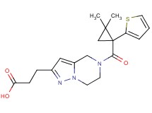 3-(5-{[2,2-dimethyl-1-(2-thienyl)cyclopropyl]carbonyl}-4,5,6,7-tetrahydropyrazolo[1,5-a]pyrazin-2-yl)propanoic acid