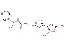 3-[5-(2,5-dimethyl-3-furyl)-1,3,4-oxadiazol-2-yl]-N-(1-phenylethyl)propanamide