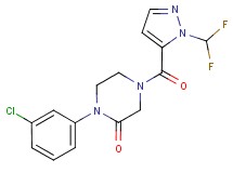 1-(3-chlorophenyl)-4-{[1-(difluoromethyl)-1H-pyrazol-5-yl]carbonyl}-2-piperazinone