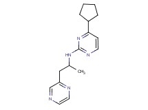 4-cyclopentyl-N-(1-methyl-2-pyrazin-2-ylethyl)pyrimidin-2-amine