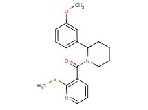 3-{[2-(3-methoxyphenyl)-1-piperidinyl]carbonyl}-2-(methylthio)pyridine