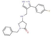 1-benzyl-4-({[3-(4-fluorophenyl)-1H-pyrazol-4-yl]methyl}amino)pyrrolidin-2-one