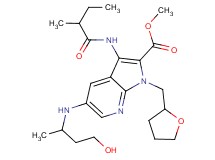 methyl 5-[(3-hydroxy-1-methylpropyl)amino]-3-[(2-methylbutanoyl)amino]-1-(tetrahydro-2-furanylmethyl)-1H-pyrrolo[2,3-b]pyridine-2-carboxylate