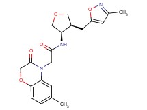 N-{(3R*,4S*)-4-[(3-methylisoxazol-5-yl)methyl]tetrahydrofuran-3-yl}-2-(6-methyl-3-oxo-2,3-dihydro-4H-1,4-benzoxazin-4-yl)acetamide