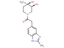 (3S*,4R*)-4-methyl-1-[(2-methyl-1H-benzimidazol-5-yl)acetyl]piperidine-3,4-diol