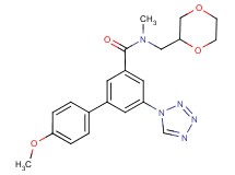 N-(1,4-dioxan-2-ylmethyl)-4'-methoxy-N-methyl-5-(1H-tetrazol-1-yl)-3-biphenylcarboxamide