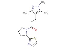 2-{1-[3-(1,3,5-trimethyl-1H-pyrazol-4-yl)propanoyl]-2-pyrrolidinyl}-1,3-thiazole