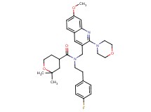 N-[2-(4-fluorophenyl)ethyl]-N-{[7-methoxy-2-(4-morpholinyl)-3-quinolinyl]methyl}-2,2-dimethyltetrahydro-2H-pyran-4-carboxamide